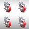 Service Caster 4 Inch SS Red Polyurethane Wheel Swivel Bolt Hole Caster Set with Brake SCC SCC-SSBH20S414-PPUB-RED-TLB-4 - alternate 1